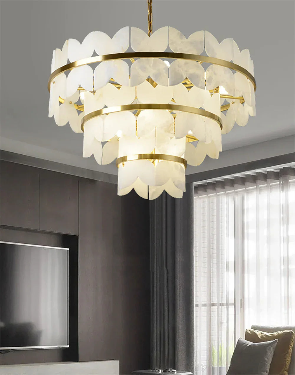 Alabaster Butterfly Round Chandelier – Alabaster detail 5