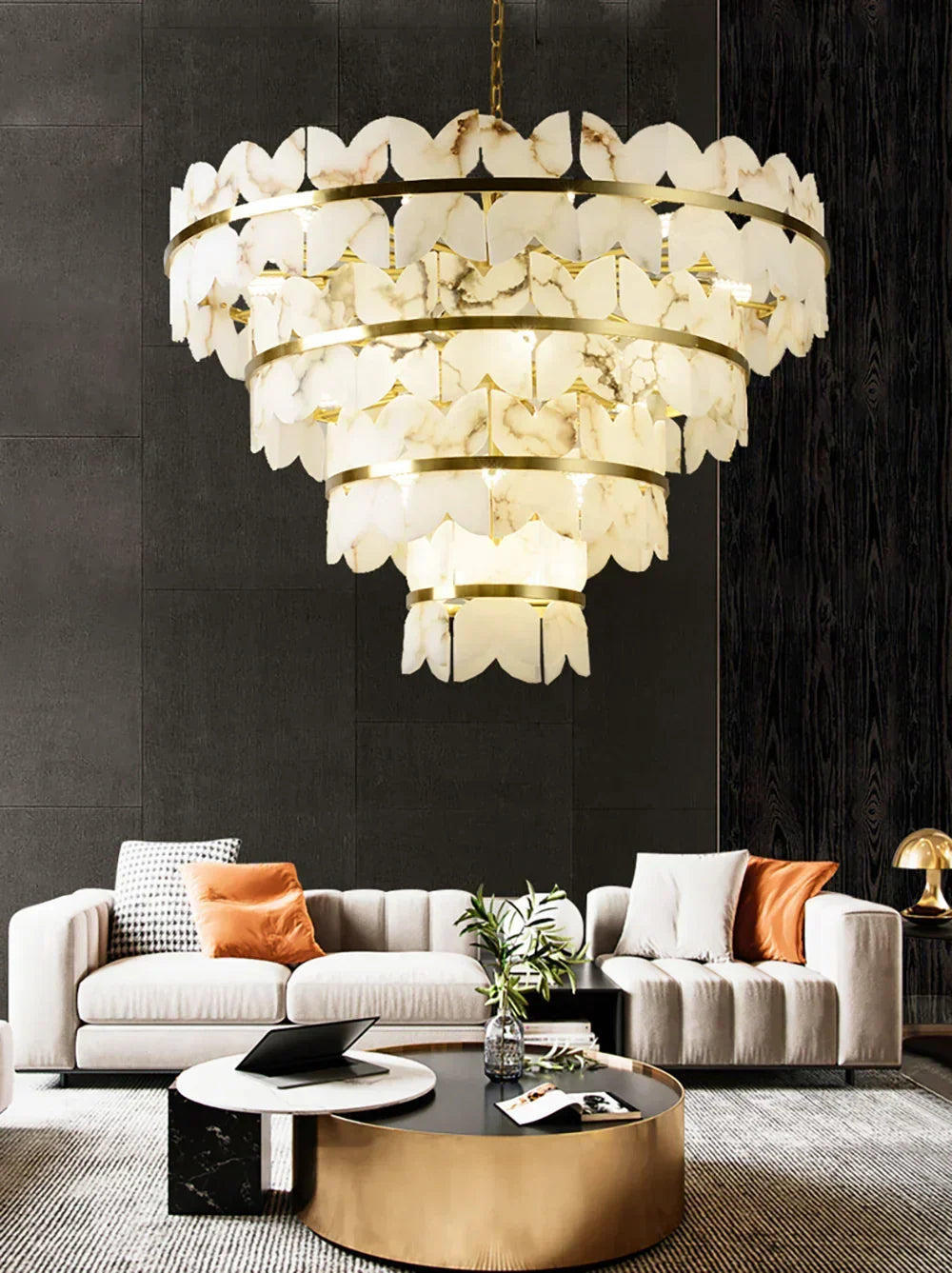Alabaster Butterfly Round Chandelier – Alabaster detail 7