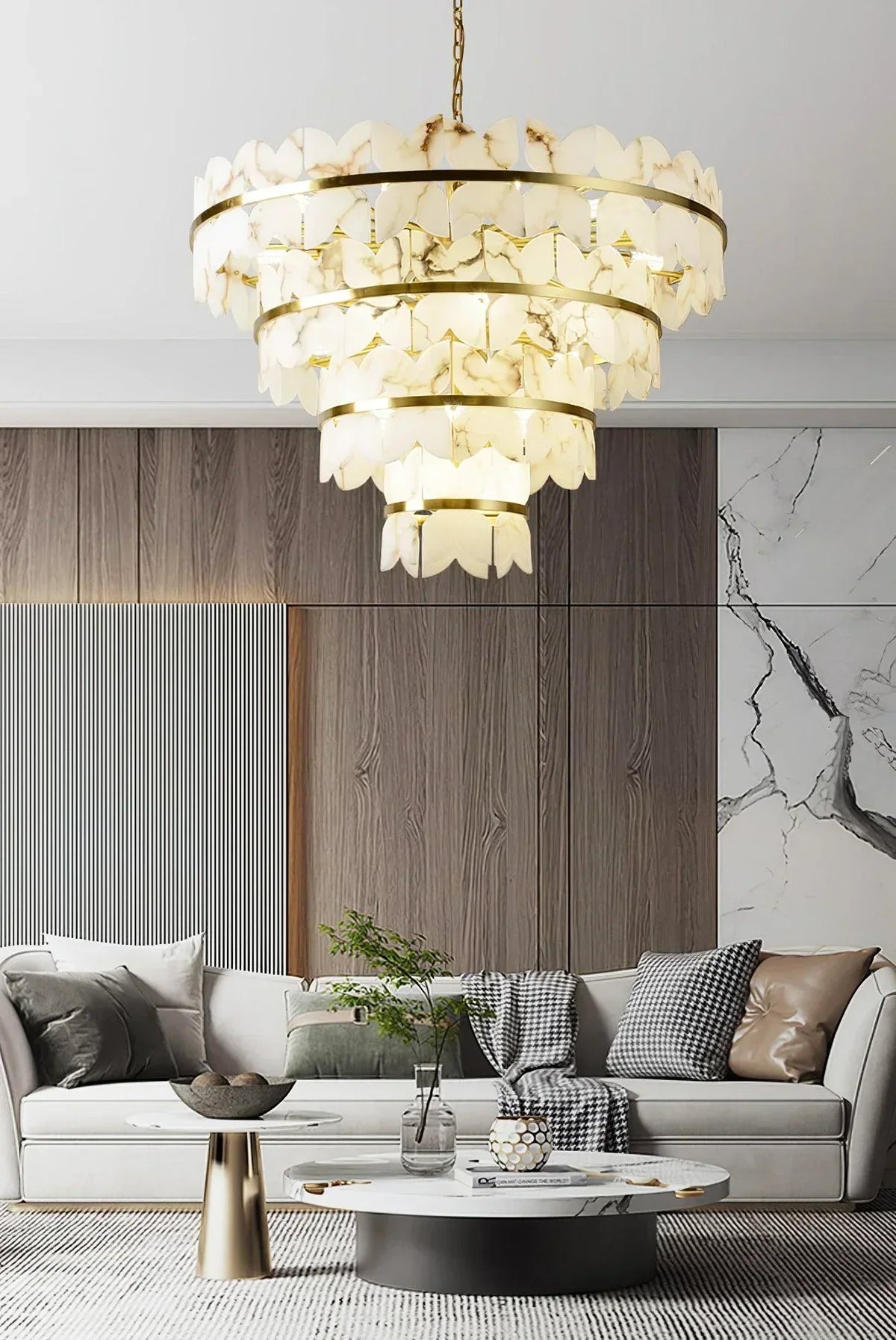 Alabaster Butterfly Round Chandelier – Alabaster detail 6