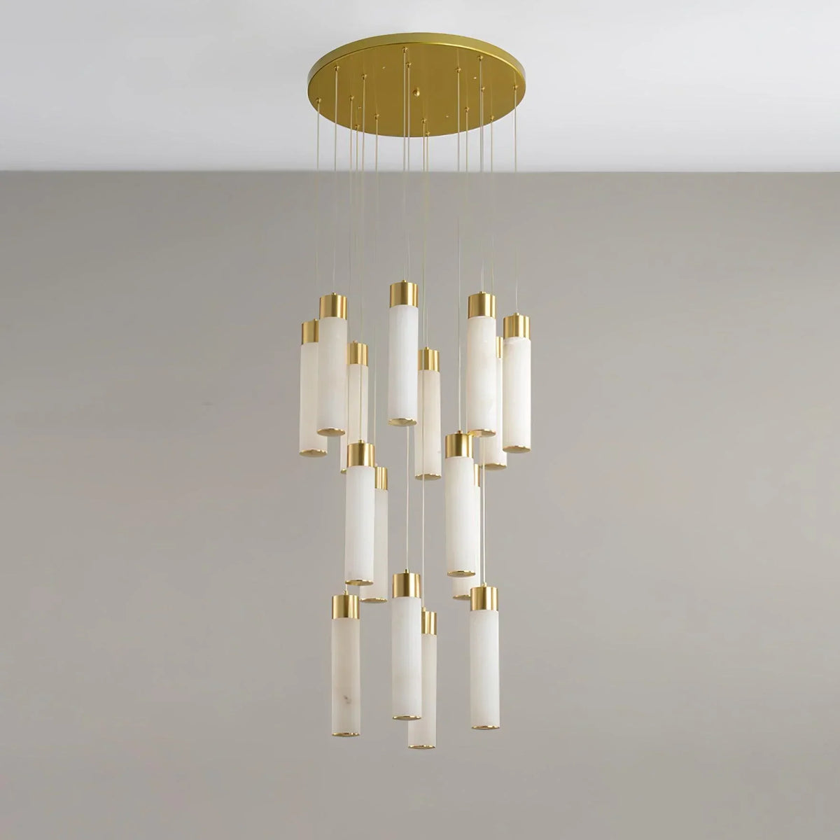Alabaster Celestial Brass Cascade Chandelier – Alabaster detail 19