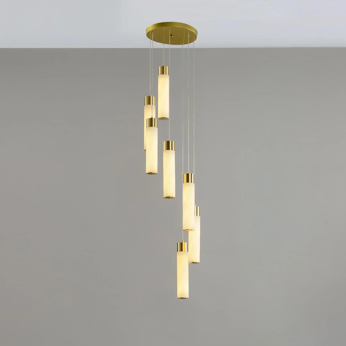 Alabaster Celestial Brass Cascade Chandelier – Alabaster detail 12
