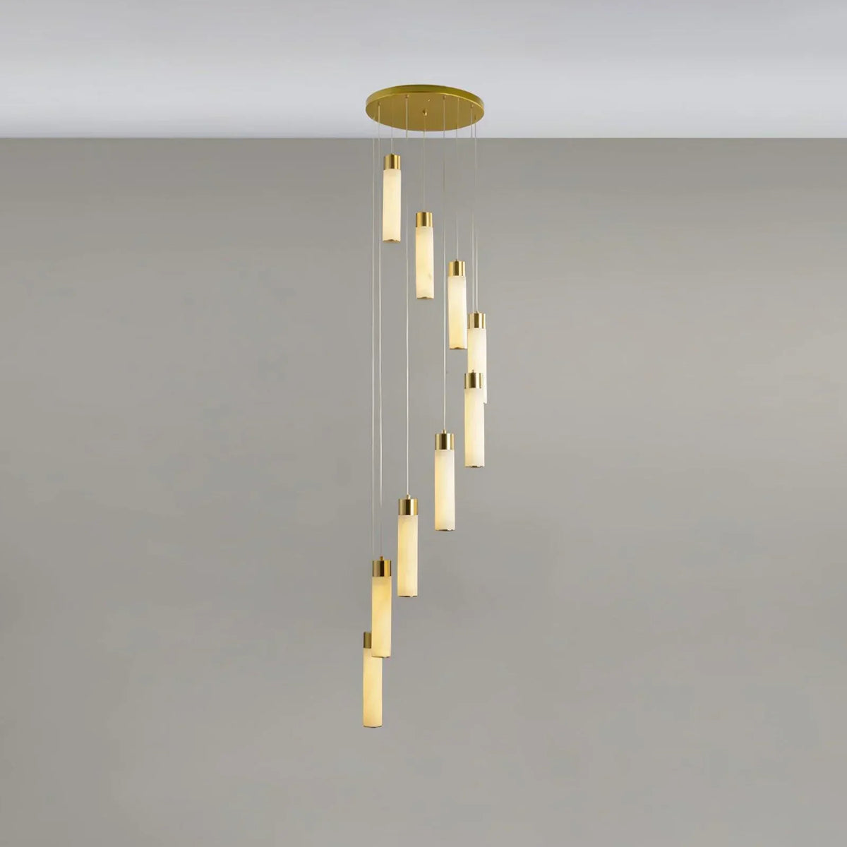 Alabaster Celestial Brass Cascade Chandelier – Alabaster detail 13