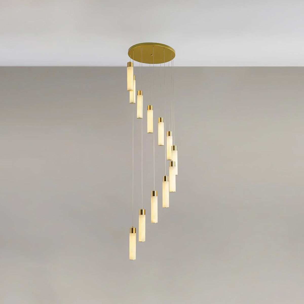 Alabaster Celestial Brass Cascade Chandelier – Alabaster detail 14