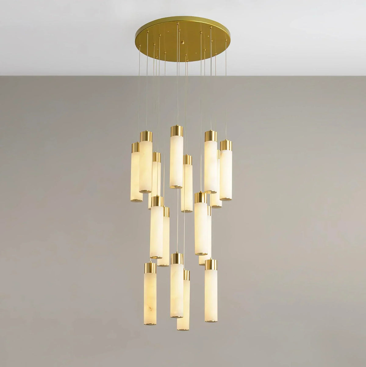 Alabaster Celestial Brass Cascade Chandelier – Alabaster detail 15