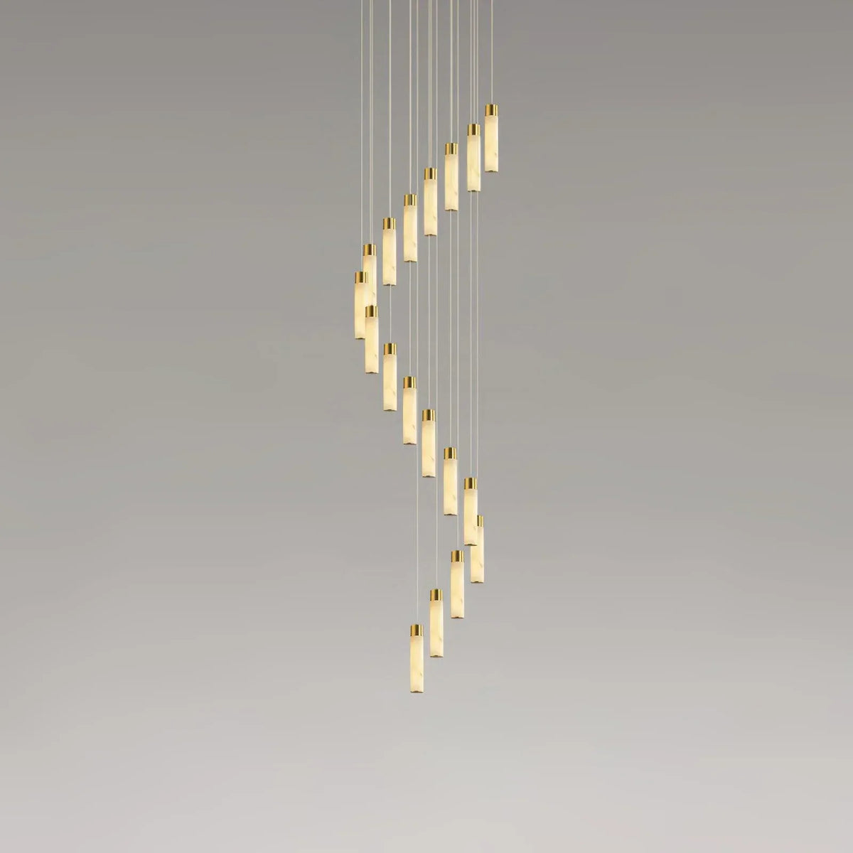 Alabaster Celestial Brass Cascade Chandelier – Alabaster detail 16