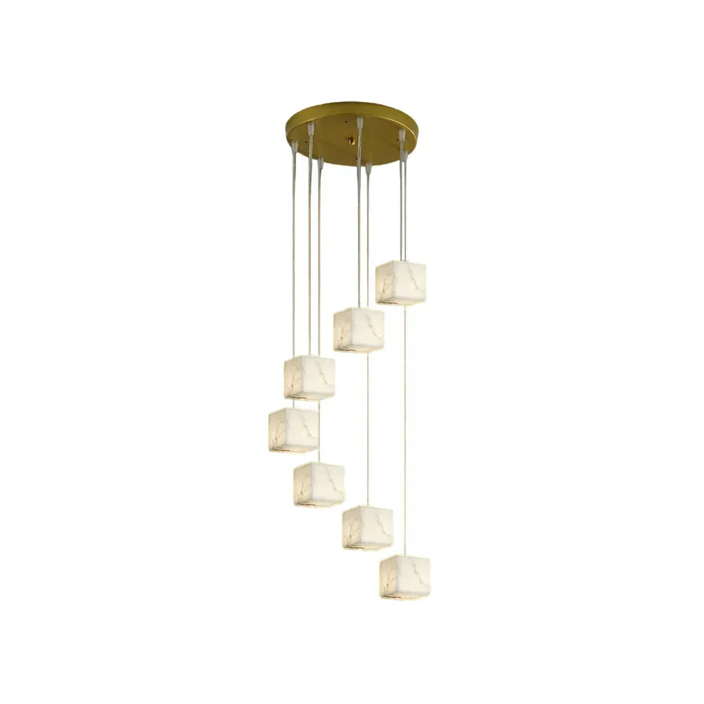 Alabaster Cube Box Chandelier – Alabaster detail 22