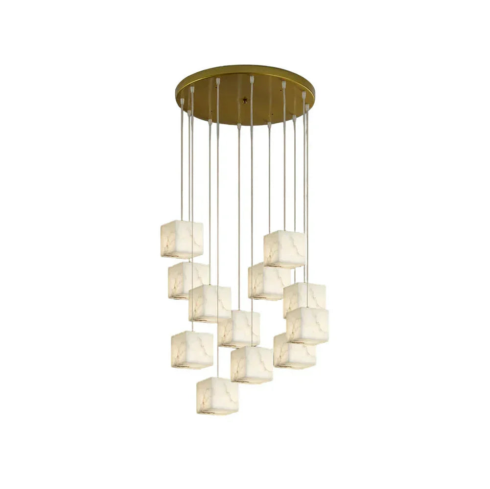 Alabaster Cube Box Chandelier – Alabaster detail 24