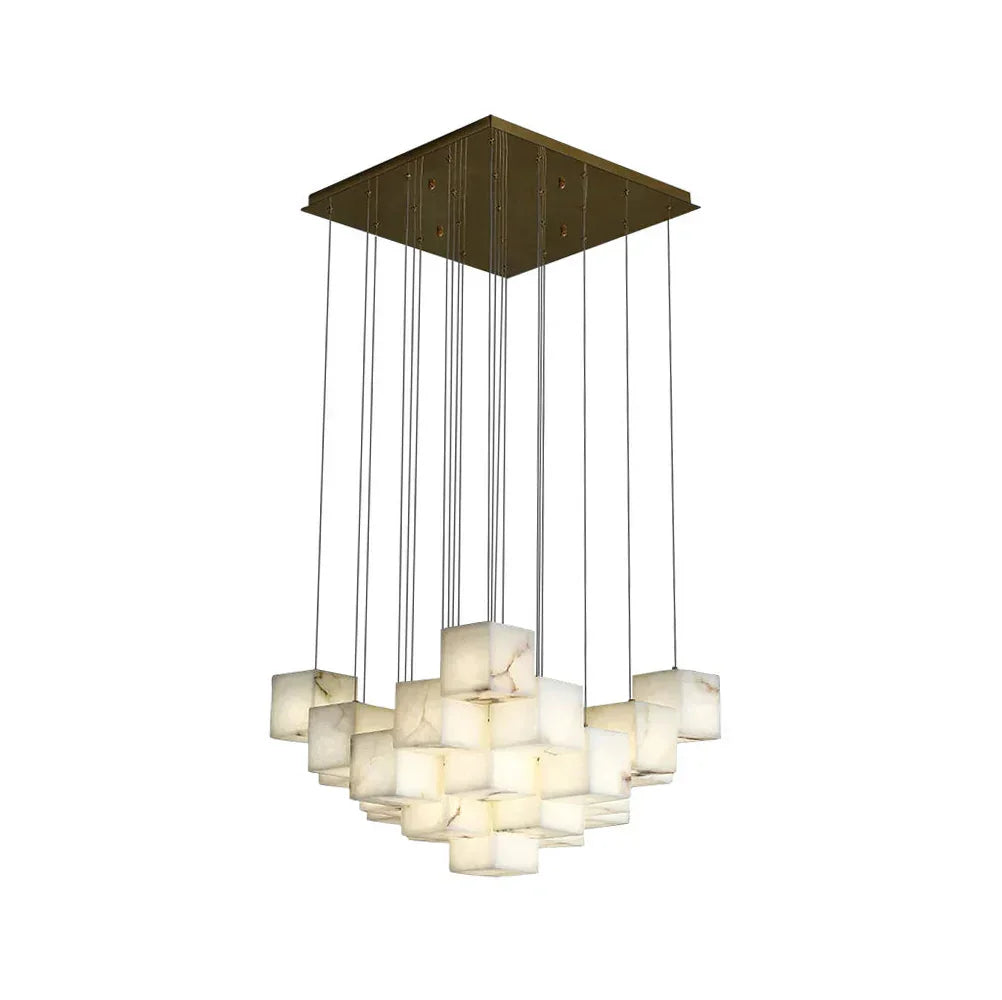 Alabaster Cube Box Chandelier – Alabaster detail 26
