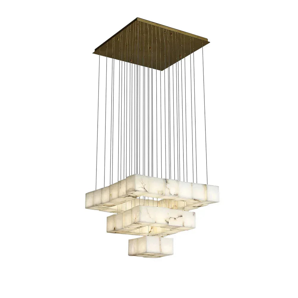 Alabaster Cube Box Chandelier – Alabaster detail 27