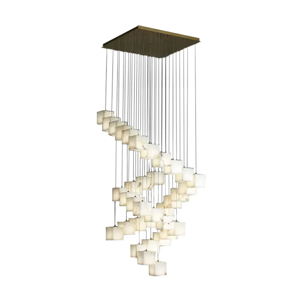 Alabaster Cube Box Chandelier – Alabaster detail 28