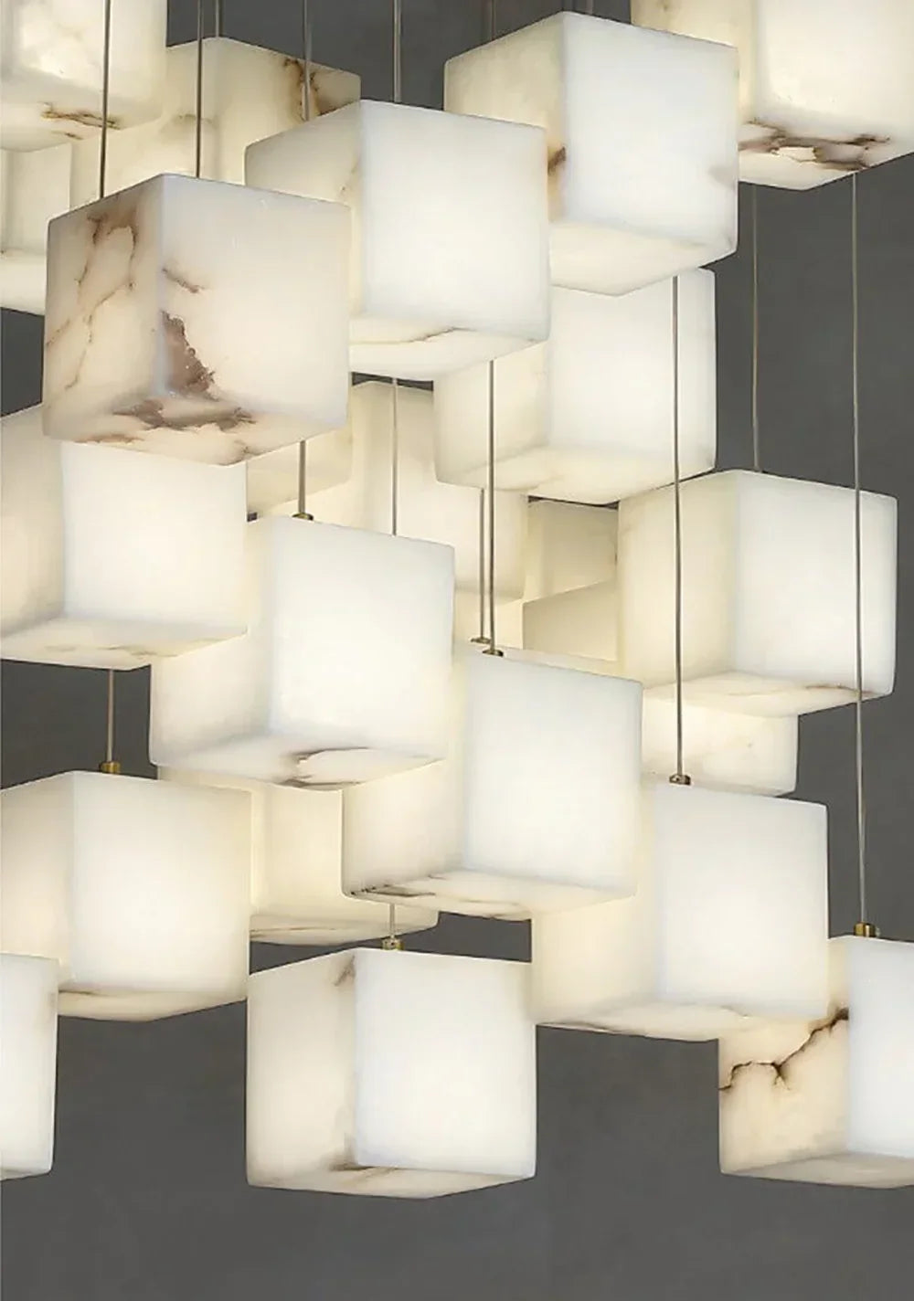 Alabaster Cube Box Chandelier – Alabaster detail 20