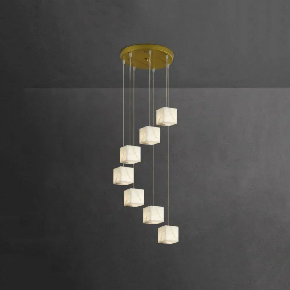 Alabaster Cube Box Chandelier – Alabaster detail 13