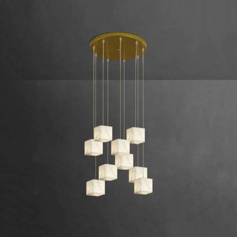 Alabaster Cube Box Chandelier – Alabaster detail 14