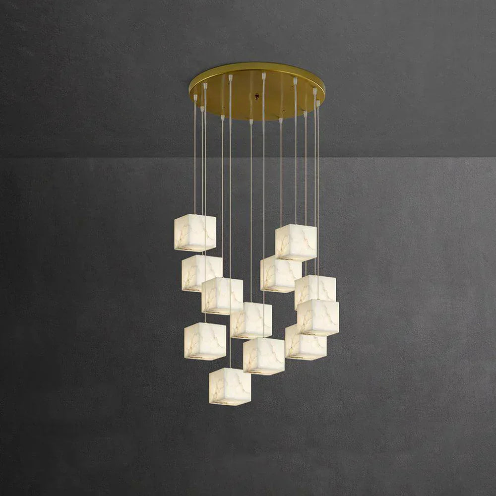 Alabaster Cube Box Chandelier – Alabaster detail 15