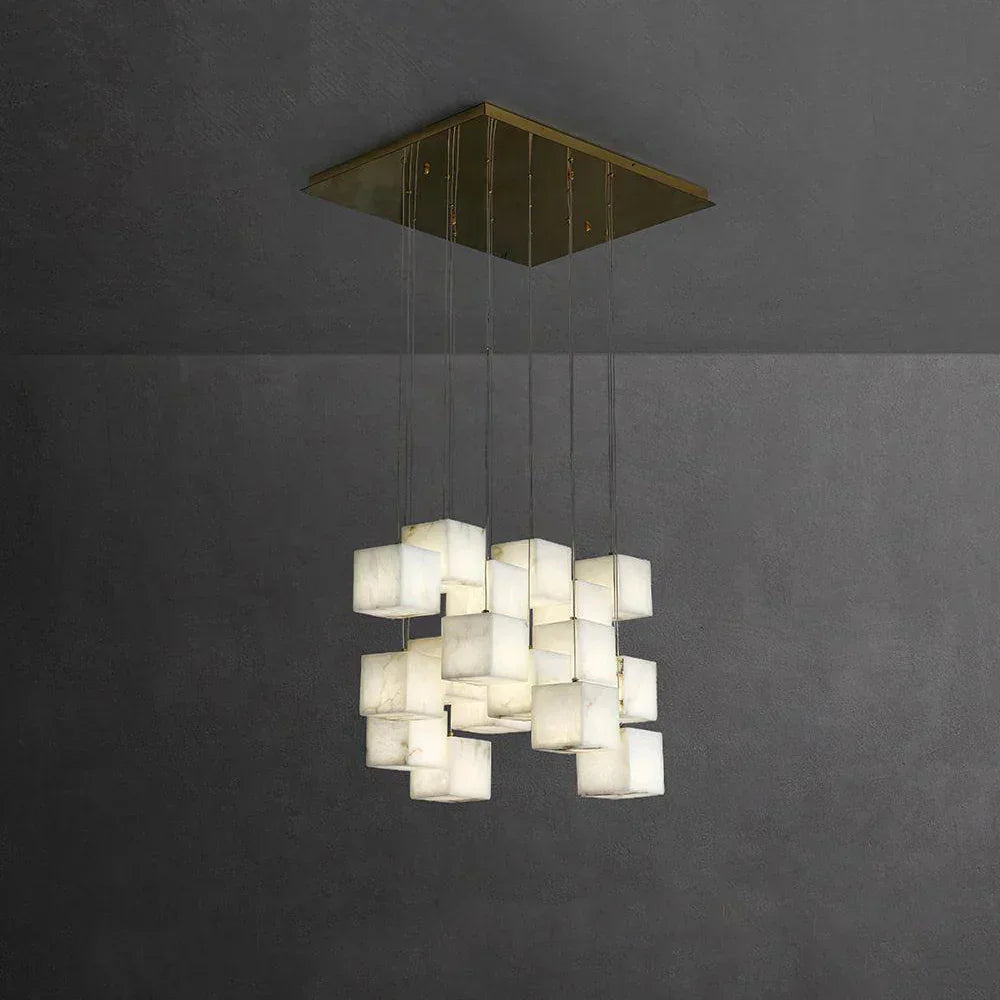 Alabaster Cube Box Chandelier – Alabaster detail 16