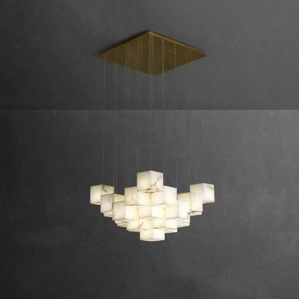 Alabaster Cube Box Chandelier – Alabaster detail 17