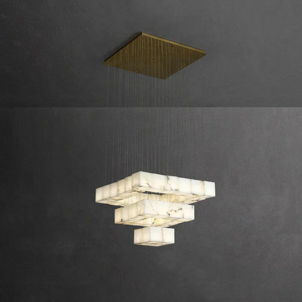 Alabaster Cube Box Chandelier – Alabaster detail 18