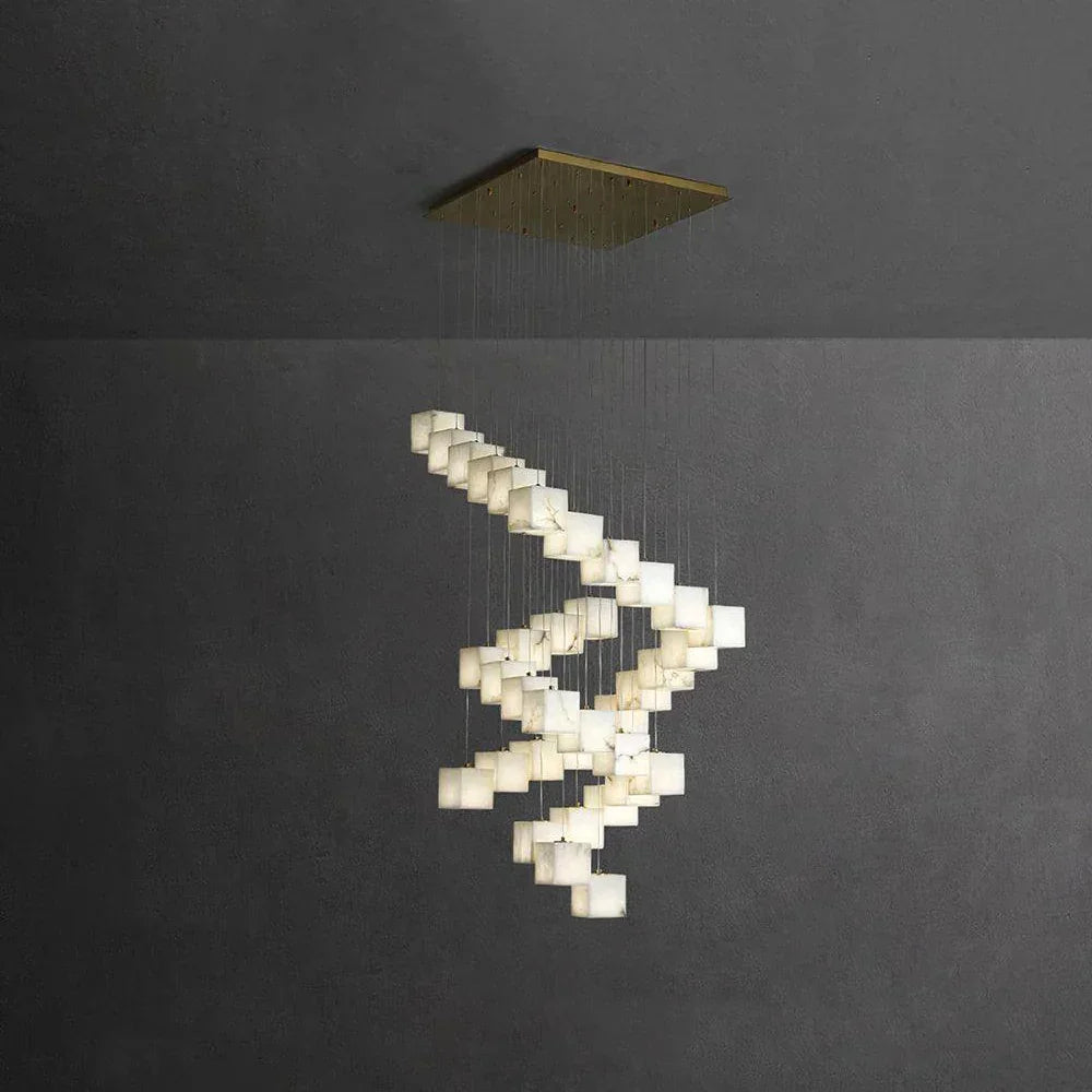 Alabaster Cube Box Chandelier – Alabaster detail 19