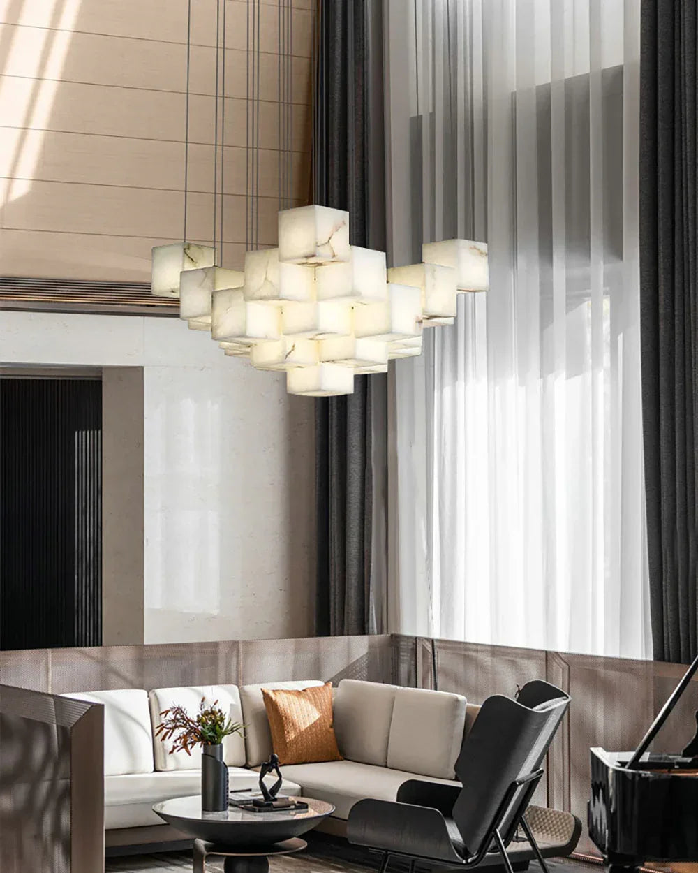 Alabaster Cube Box Chandelier – Alabaster detail 4