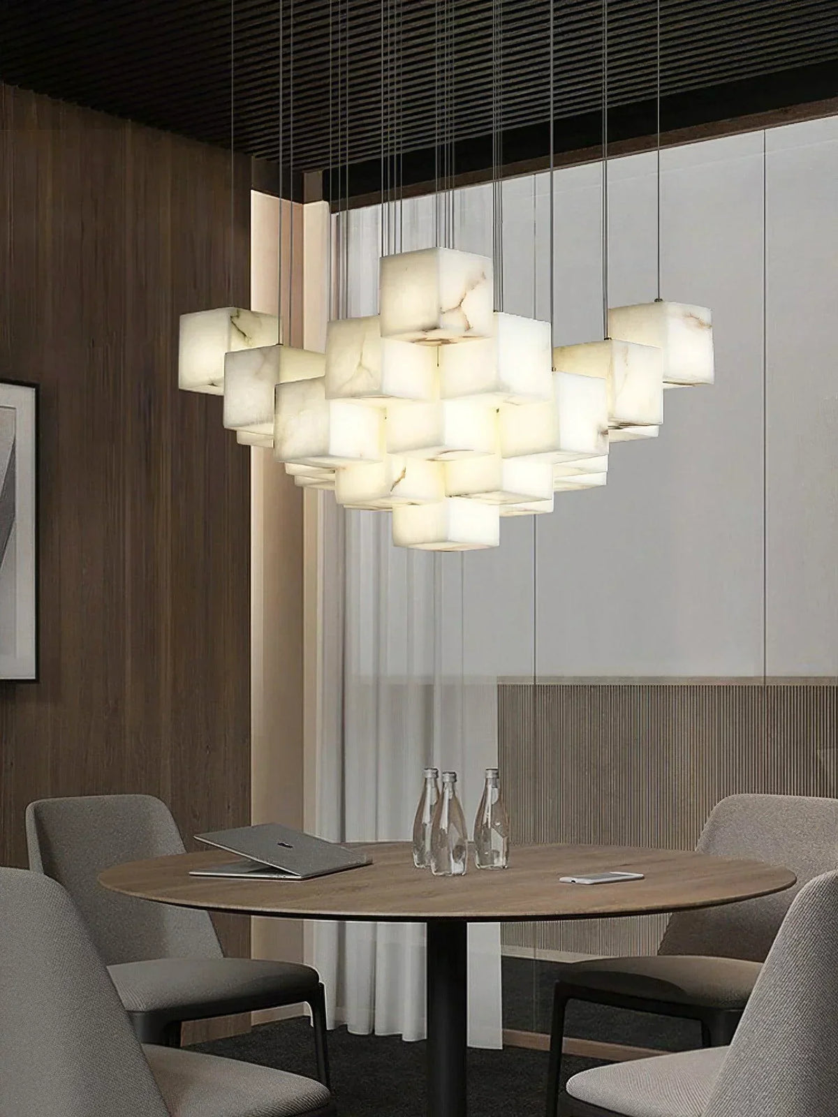 Alabaster Cube Box Chandelier – Alabaster detail 6