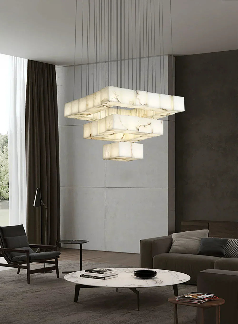Alabaster Cube Box Chandelier – Alabaster detail 8