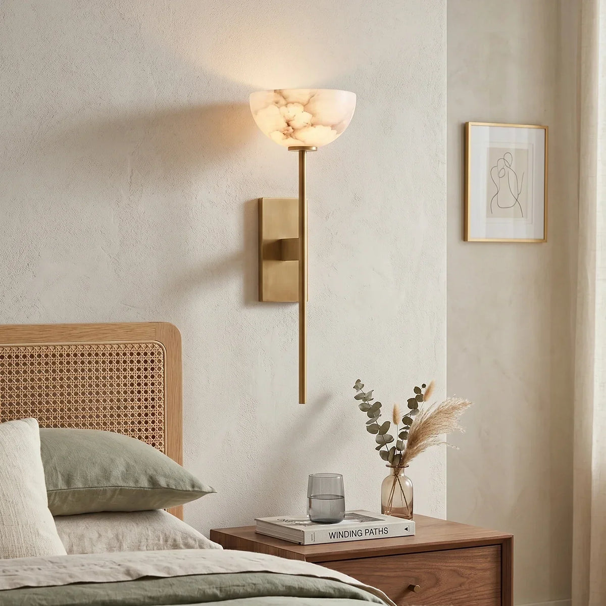 Alabaster Cup Wall Lamp – Alabaster detail 2