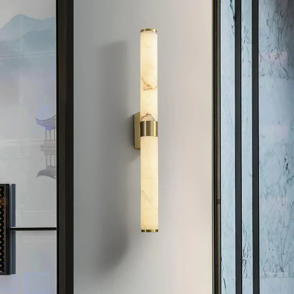 Cylindrical Alabaster Line Wall Light – Alabaster detail 2