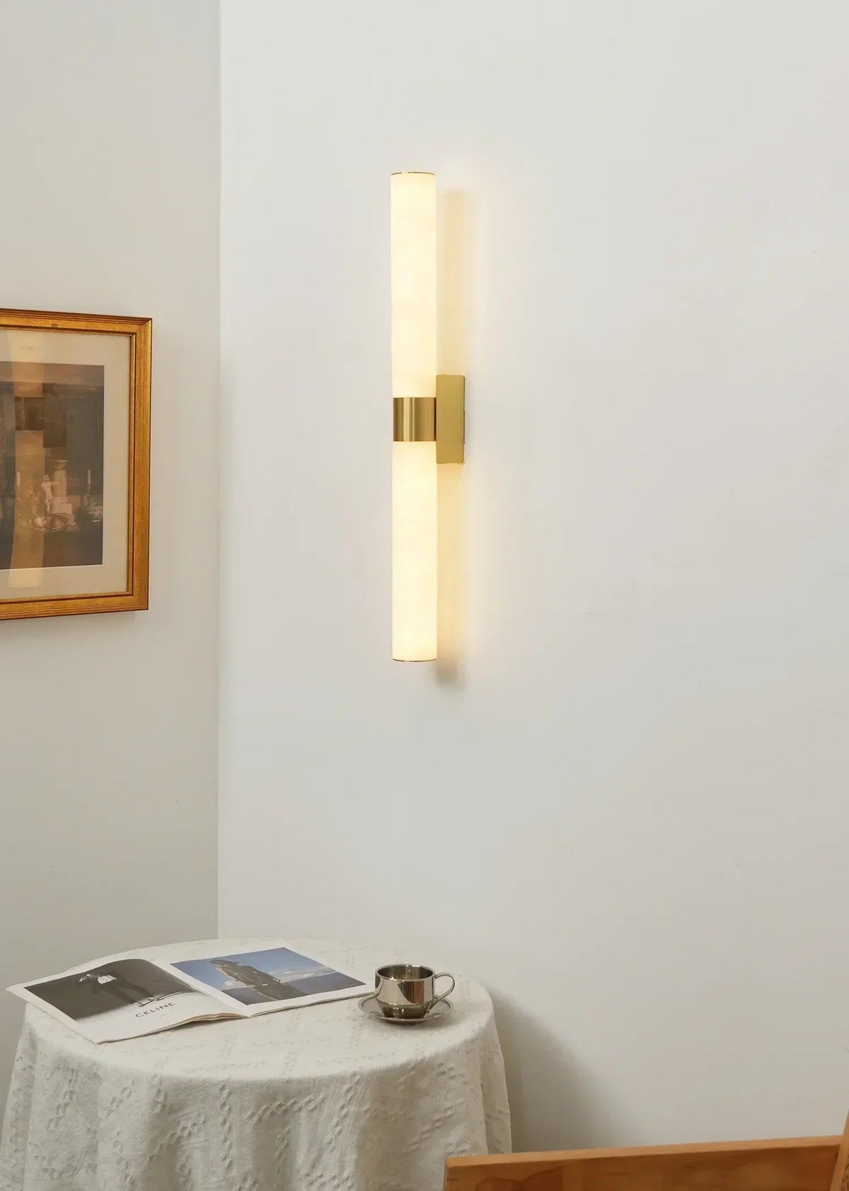 Cylindrical Alabaster Line Wall Light – Alabaster detail 11