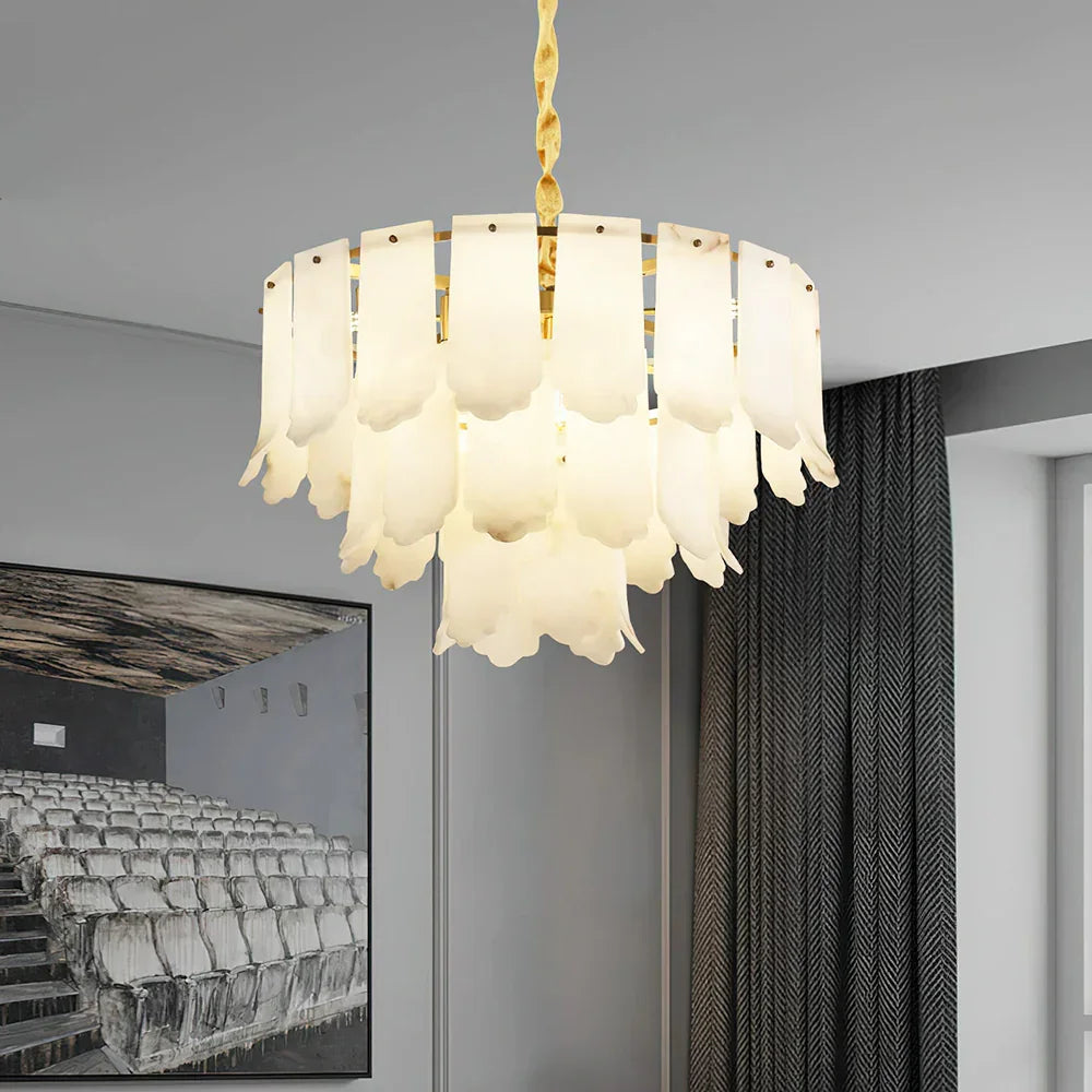 Alabaster Elba Brass Chandelier – Alabaster detail 2