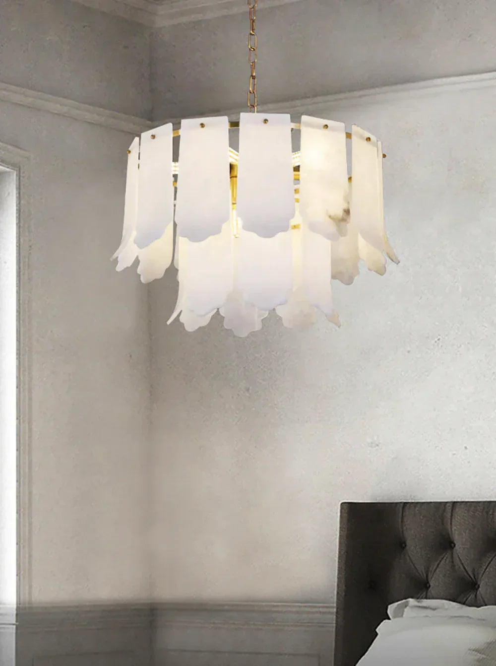 Alabaster Elba Brass Chandelier – Alabaster detail 13