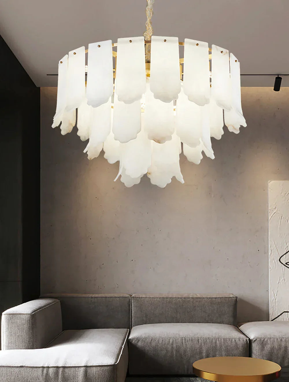 Alabaster Elba Brass Chandelier – Alabaster detail 14