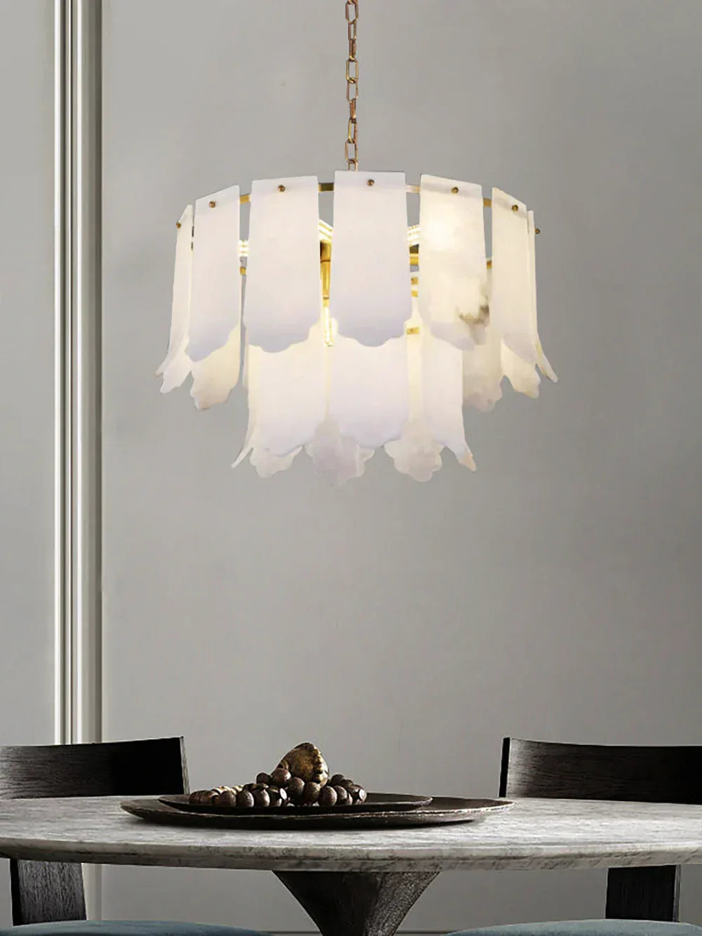 Alabaster Elba Brass Chandelier – Alabaster detail 3