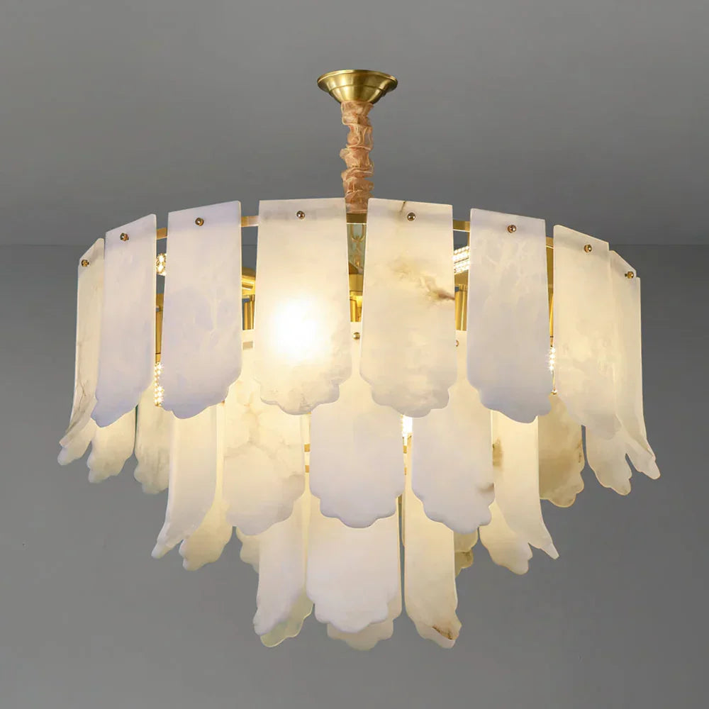 Alabaster Elba Brass Chandelier – Alabaster detail 18