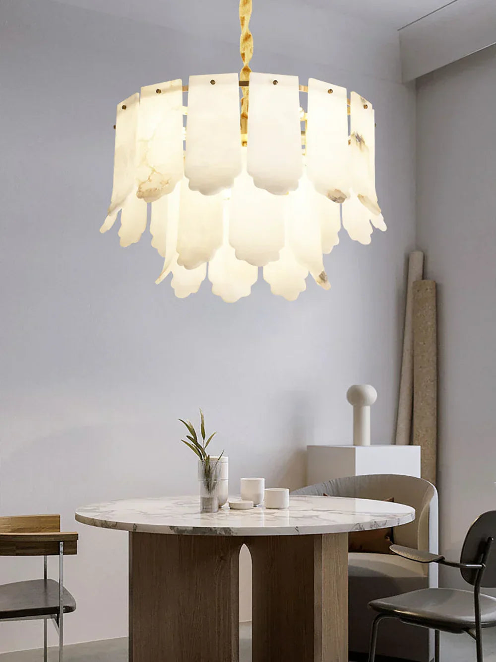 Alabaster Elba Brass Chandelier – Alabaster detail 8