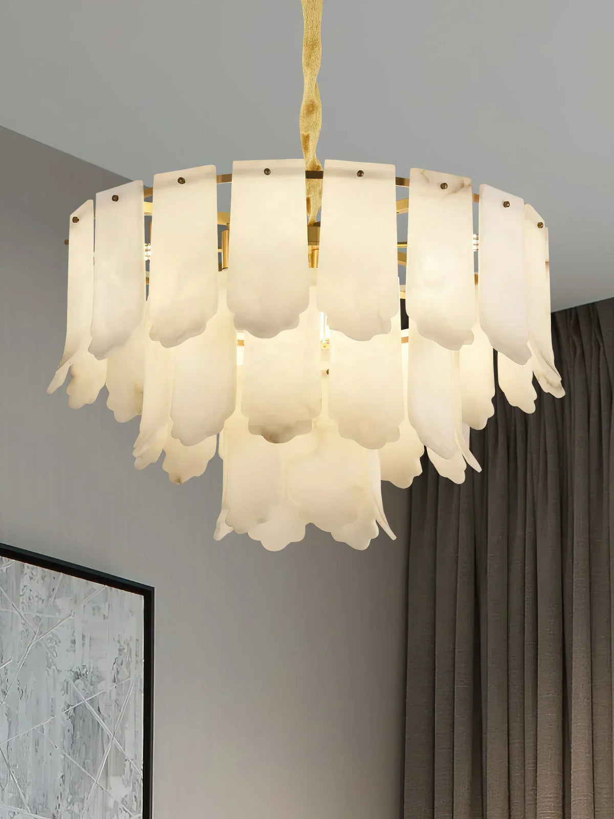 Alabaster Elba Brass Chandelier – Alabaster detail 4