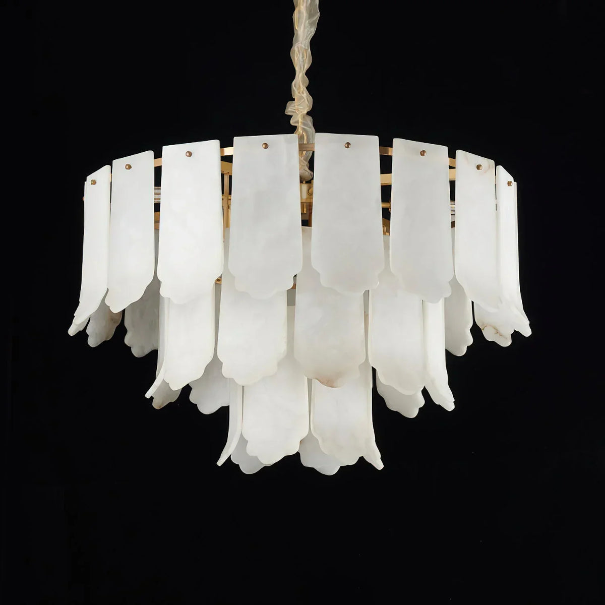 Alabaster Elba Brass Chandelier – Alabaster detail 19