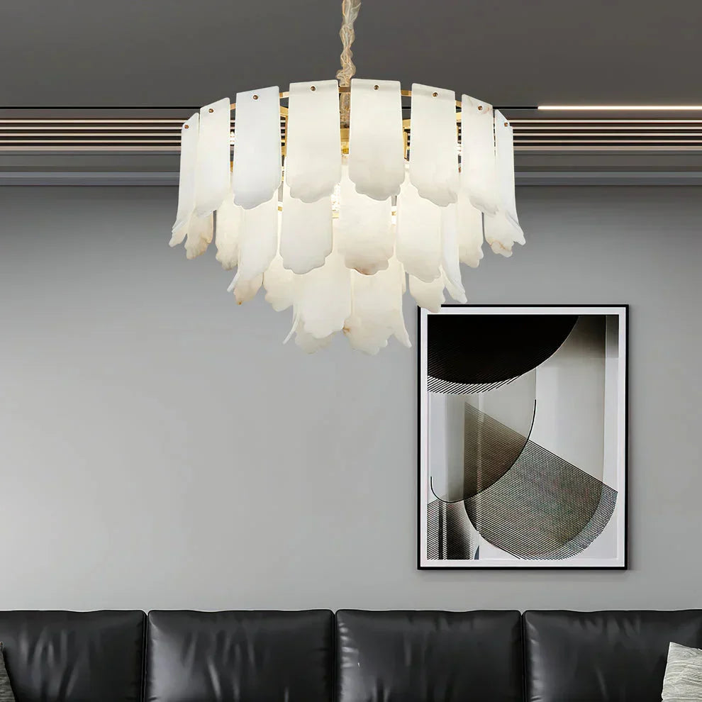 Alabaster Elba Brass Chandelier – Alabaster detail 11