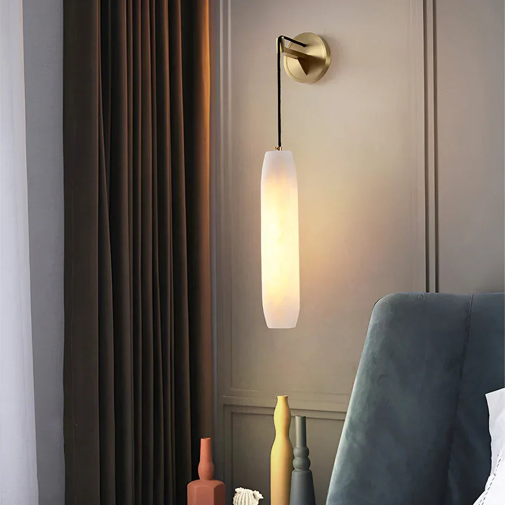 Alabaster Flute Wall Lamp – Alabaster detail 7