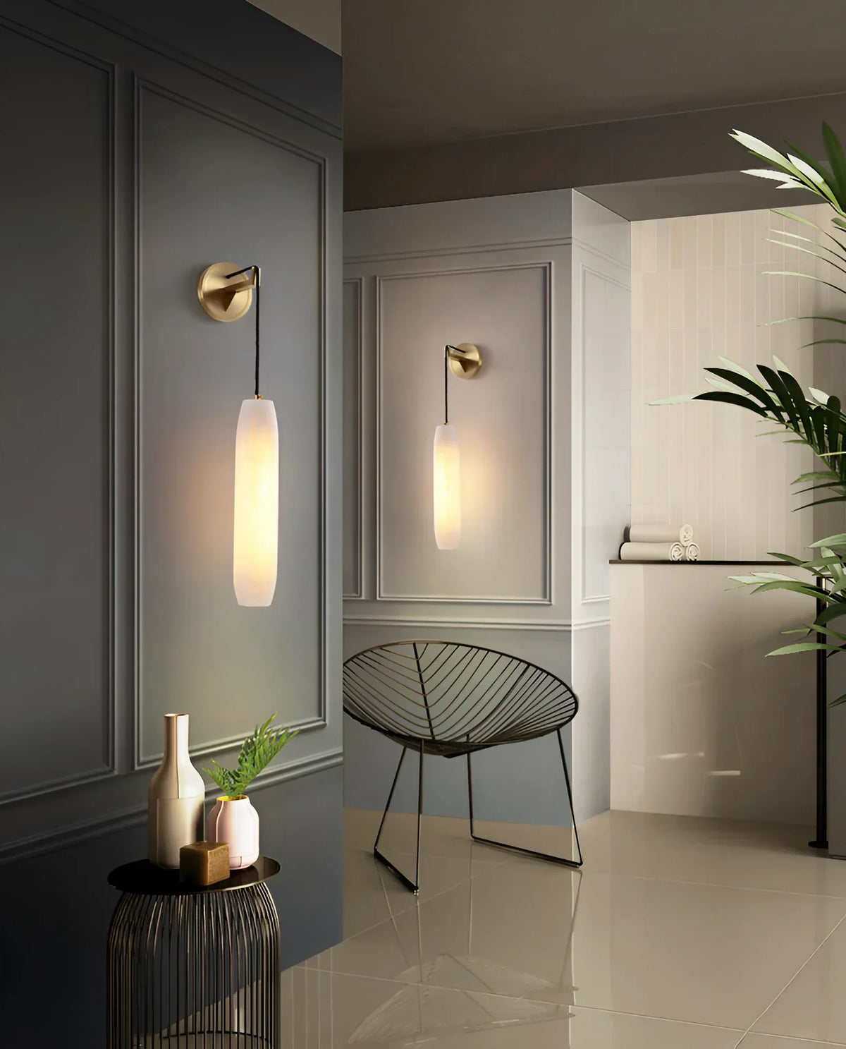 Alabaster Flute Wall Lamp – Alabaster detail 21