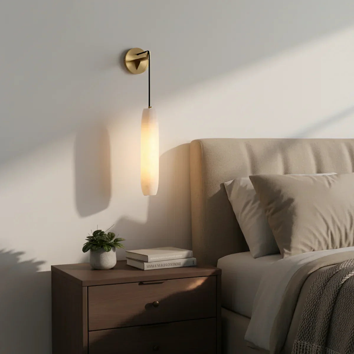 Alabaster Flute Wall Lamp – Alabaster detail 4