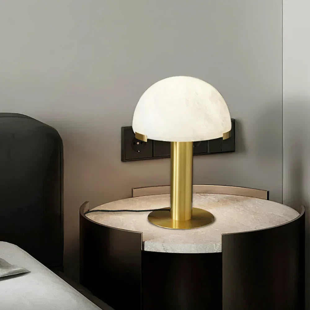 Hemispherical Alabaster Table Lamp – Alabaster detail 6