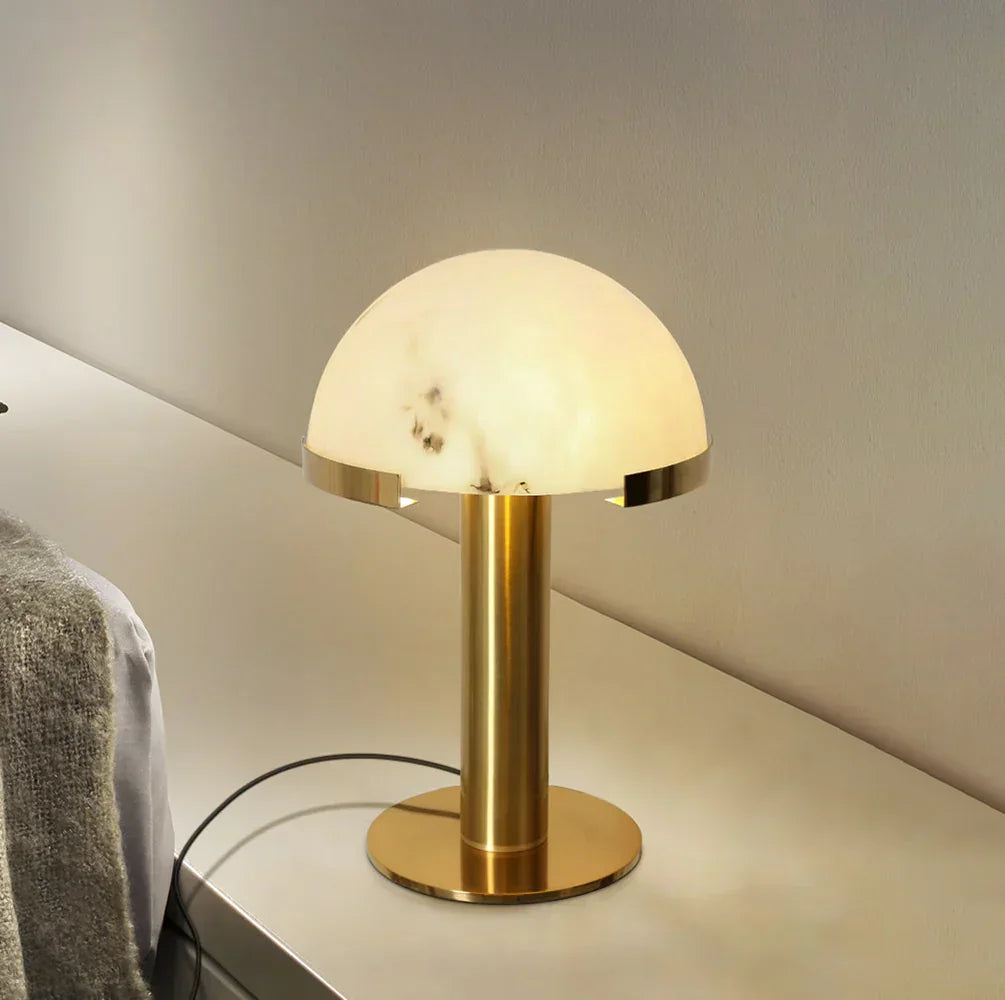 Hemispherical Alabaster Table Lamp – Alabaster detail 2
