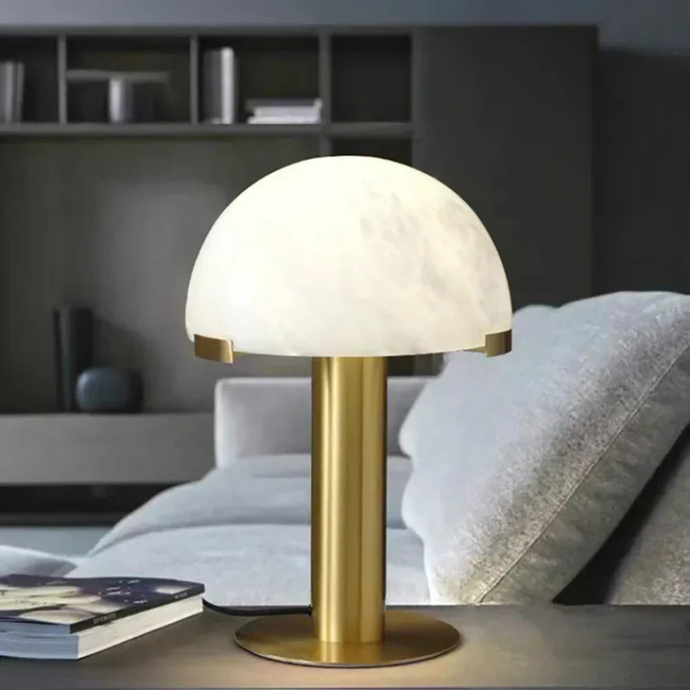 Hemispherical Alabaster Table Lamp – Alabaster detail 5