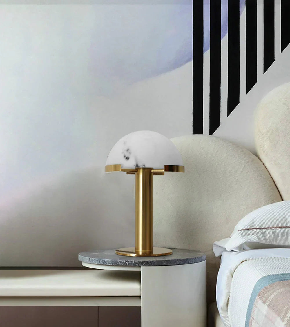 Hemispherical Alabaster Table Lamp – Alabaster detail 10
