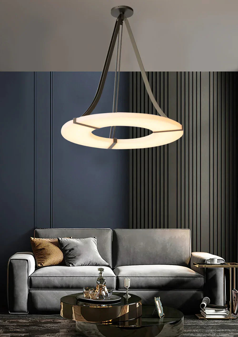 Alabaster Luxembourg Halo Chandelier – Alabaster detail 6