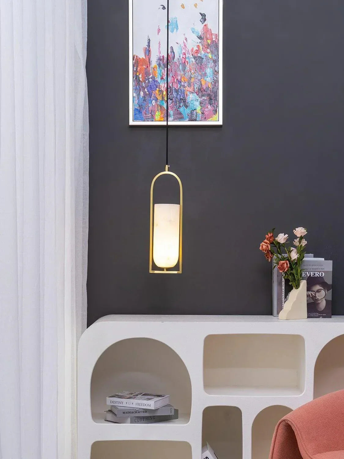 Alabaster Melange Small Pendant Light – Alabaster detail 7