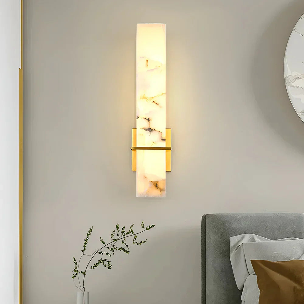 Rectangle Alabaster Milan Wall Sconce – Alabaster detail 2