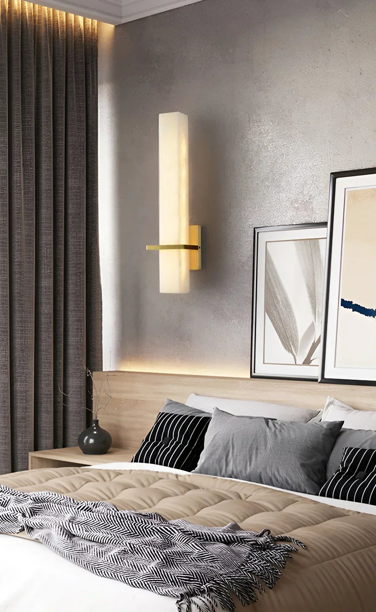 Rectangle Alabaster Milan Wall Sconce – Alabaster detail 7