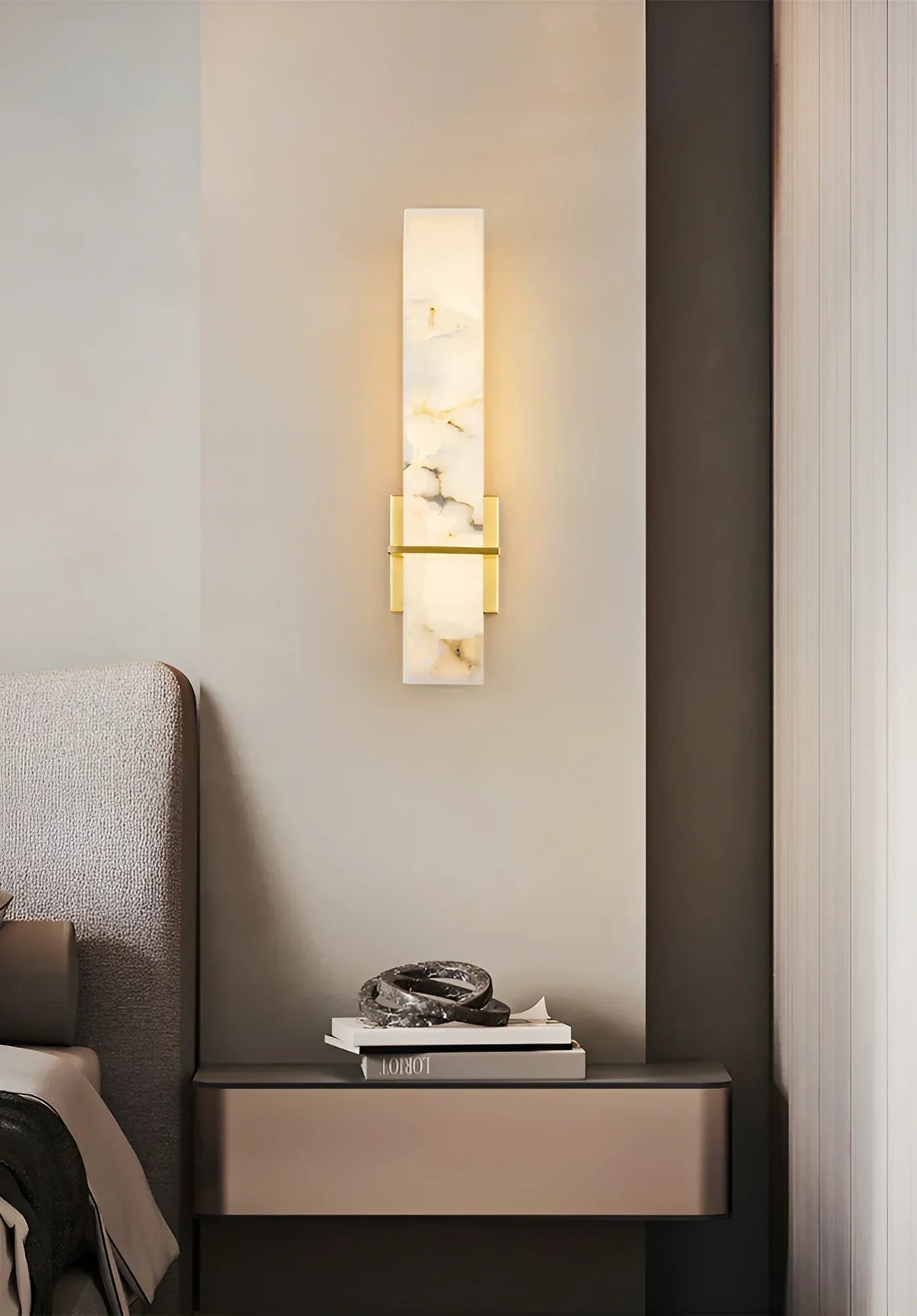 Rectangle Alabaster Milan Wall Sconce – Alabaster detail 4