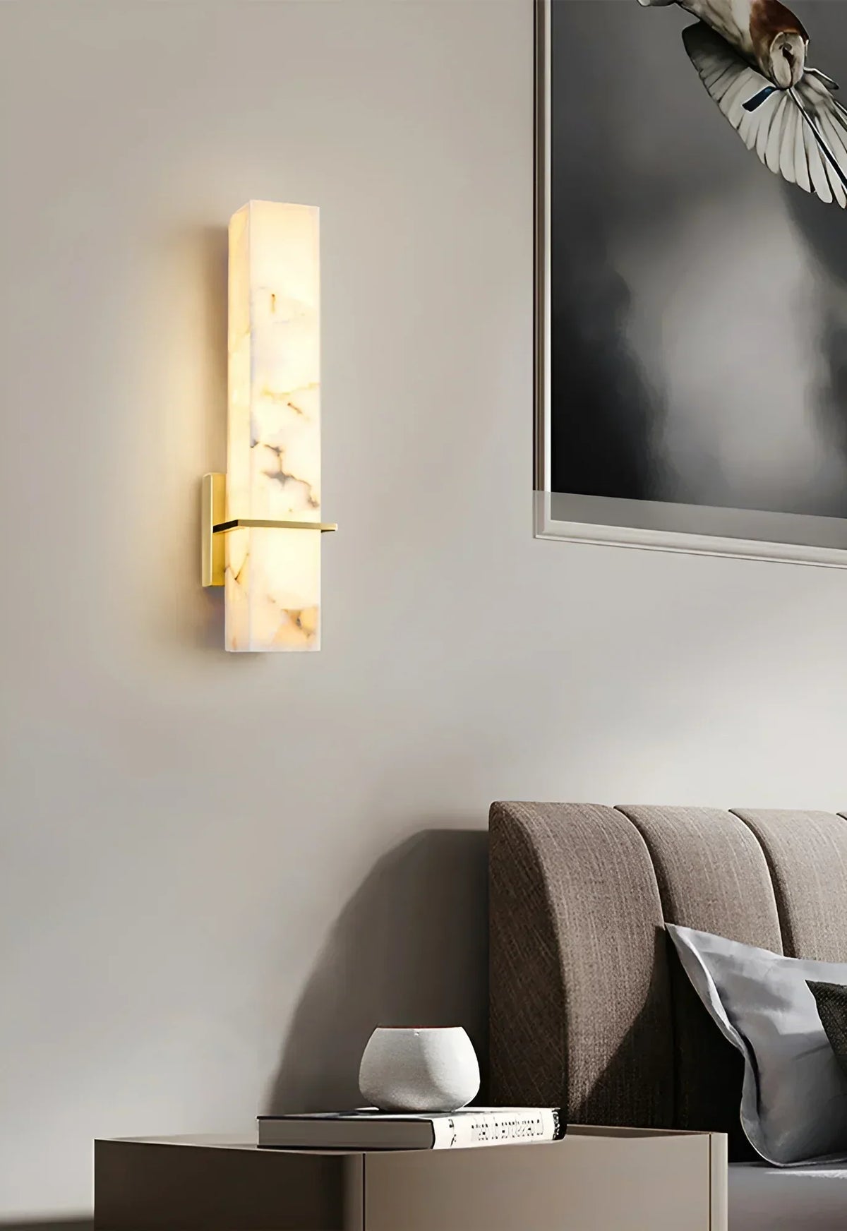 Rectangle Alabaster Milan Wall Sconce – Alabaster detail 11